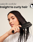 Tangle Teezer Large Ultimate Detangler Hairbrush for Wet & Dry Hair, Eliminates Knots & Reduces Breakage for Long, Thick, & Curly Hair Types, Black Gloss