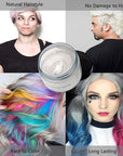White Hair Color Wax, Natural Hairstyle Wax 4.23 oz, Temporary Hairstyle Cream for Party, Cosplay, Halloween, Daily use, Date, Clubbing (White)