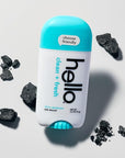 hello Clean and Fresh Aluminum Free Deodorant for Women and Men with Charcoal, 24-Hour Freshness, Baking Soda Free Deodorant, Dermatologically Tested, 2.6 oz Stick (2 Pack)