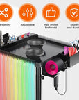 Multi-Function Salon Tray, Salon Rolling Tray cart (with Wheels), Beauty & Hairdressing Tray for Hair Stylist,.Suitable for Tattoo parlors, Hair Salons, Personal Designers.