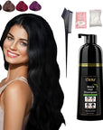 Black Hair Dye Shampoo Permanent YIZHONG Hair Color For 100% Gray Coverage Women Men 3 In1 Easy Comb Dyeing Instincts Hair Color 3 In 1 (Natural Black)