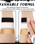 BOBISUKA Metallic Gold Face & Body Paint Stick Water-Based Washable Face Paint Makeup Stick for Halloween Skeleton, Skull, Robot, Goth, Fox,, Cosplay, SFX, Sports Eye Black & Costume Party