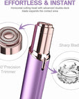 Women Facial Hair Removal Device Battery Operated with 2 Replacement Heads, Painless Womens Face Shaver for Chin Upper Lips Peach Fuzz