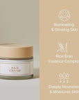 I'm from Rice Cream 1.76 Ounce, Rice Bran Essence with Ceramide, Glowing Look, Improves Moisture Skin Barrier, Deep Nourishment, Smooths and Evens Skin Tone, K-Beauty