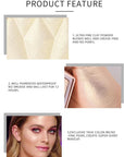 MEICOLY Baked Highlighter Powder Palette,Natural Face Highlighter Shimmer