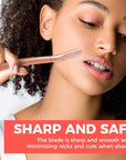 ZOMCHI Eyebrow Razor, Face Razors for Women&Men, Eyebrow Trimmer Shaper with Precision Cover,Facial Shaver with 6 Blades (Rose Gold)