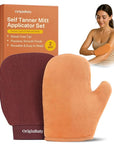 2 Pack Self Tanner Applicator Mitt Kit, With Exfoliating Gloves, Thick Waterproof Inner Layer Durable, Washable Reusable,Tanning Mitt, Tanning Mitts Self Tanner, Self Tan Glove Applicator