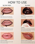KISSIO Lip Stain Set,Peel Off Lip Liner Stain and Lip Care Oil,Transfer Proof,Long Lasting and Waterproof Lip Tint,Matte Finish,Lip Combo,06 Inlove