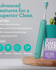 GuruNanda Lion & Lamb Kit 2.0, Electric Toothbrush with Water Flosser Combo, 4 Jet Tips, 4 Brush Heads, & IPX7 Waterproof Design for Complete Oral Care, Teal