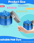 Blue Hair Color Wax - Temporary & Washable Hair Styling Mud Gel for Men, Women, Kids,For Halloween, Cosplay, Party, Crazy Hair Day & Children's Day