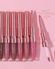 2-IN-1 Lip Liner and Lip Stain, High Pigmented Long Lasting Velvet Lip Tint, Well-Defined Lipliner, Weightless Waterproof Not Animal Tested, Matte Finish Makeup