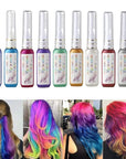 Temporary Hair Color Mascara Washable Hair Dye Stick Non-toxic Instant Hair Chalk Dye for Girls Women (Turquoise Blue+Gold)