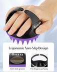 HEETA Scalp Massager with Soft Silicone Bristles - Removes Dandruff, Relieves Itching, Shampoo Brush for Hair Care & Scalp Relaxation (Black & Dark Purple)