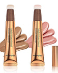 Contour Beauty Wand,Liquid Blush Wand,Face Contouring with Cushion Pink Blush