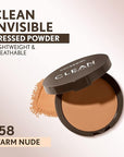 Covergirl Clean Invisible Pressed Powder, Lightweight, Breathable, Vegan Formula, Warm Nude 158, 0.38oz