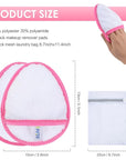 SINLAND Reusable Makeup Remover Pads For Face,Eye,Lips Microfiber Gentle Facial Cleansing Cloths for All Skin Types Friendly for Makeup Remover With Laundry Bag 5.1inchx3.93inch White Pack of 6