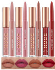 LANGMANNI 4pcs Matte Lipstick with Lipliners Durable Makeup Set,Long-Lasting Non-Stick Cup Not Fade Waterproof Pigmented Velvet Lipgloss Kit Beauty Cosmetics Makeup Gift for Girls(#9+10+11+12)
