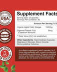 Cleansing Apple Cider Vinegar Capsules - ACV Deep Cleanse and Detox Pills for Gut and Digestive Health with Slimming Cayenne - Extra Strength ACV for Hunger Gut Cleanse and Full Body Detox 180 Count