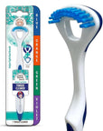 GuruNanda Dual Action Tongue Scraper (1 Pack), 2-in-1 Tongue Scraper & Soft Bristled Brush, Deep Cleans & Fights Bad Breath - Color Varies