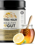 TERRA ORIGIN Healthy Gut Powder (Honey Lemon) | 30-Servings with L-Glutamine, Zinc, Glucosamine, Slippery Elm Bark and More!