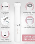 4-in1 Facial Hair Removal for Women, Painless Electric Face Shaver, USB Rechargeable, Ease of Use, Portable
