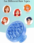 HEETA Shampoo Scalp Brush Massager Hair Growth, Scalp Scrubber with Soft Silicone Bristles for Hair Growth & Dandruff Removal, Hair Brush for Scalp Exfoliator, Royal Blue