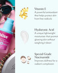Bliss Glow & Hydrate Serum - Niacinamide + Hyaluronic Acid Serum - 1 Fl Oz - Improves Dullness, Hydrates, Replenishes & Defends Skin - Lightweight Hydration - Clean - Vegan & Cruelty Free