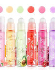 Hydrating Roll On Lip Oil, 6 Pcs Lip Glow Oil Plumpimg Lip Balm Long Lasting Non Sticky Lip Gloss Transparent Colorless Moisturizing Lip Lotion