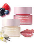 Klavuu Lip Mask Set (2PCS) – Overnight Deep Hydrating Korean Lip Balm Treatment for Very Dry, Chapped Lips | Lip Lightening & Plumping with Instant Hydration | Gentle Exfoliating (Berry & Vanilla)