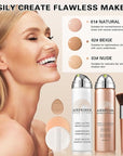 Magic Minerals Airbrush Foundation Spray and Primer for Face Before Makeup,Waterproof Foundation for Older Women,Teenagers,Middle-aged,Anti-aging Formula for Smooth Radiant Skin (03 Nude)