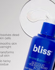 Bliss Glycolic + Polyhydroxy Acid Renew & Smooth - Night Serum - Gently Exfoliate Skin - Hydrating Squalane - Vegan & Cruelty-Free - 1 Fl Oz