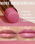 Oulac Warm Pink Shine Lipstick - Moisturizing Lip Stick Glossy Tinted Lip Balm, Sheer Shine Juicy Finish, Lightweight and Hydrating Formula for Dry Lip Care, Vegan 2.2g/0.07oz (07)