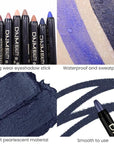 evpct Midnight Blue Shimmer Cream Eye Shadow Brightener Sticks Set for Eyes, Blue Shimmery Matte Pencil Eye shadow Applicator Stick Pen Palette Makeup Waterproof sombras en crema para ojos 31#