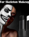 MEICOLY Black White Face Body Paint Stick Set,Waterproof Face Paint Stick for Adults and Kids,Clown White Makeup,Face Painting for Halloween SFX Skull Zombie Skeleton Goth Makeup