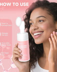 Salmon DNA PDRN Facial Cleanser | Low pH Hydrating Daily Foaming Face Wash with Soft Massage Heads | PDRN, Collagen & LHA | Gentle Pore Care & Radiant, Balanced-Looking Skin