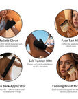 Tanning Mitt, Body Brush & Back Tanner Applicator Kit – Self-Tan Applicator for Body, Face & Hard-to-Reach Areas | Includes Storage Pouch