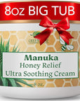 Green Leaf Naturals - Manuka Honey Face Cream - 8oz -Aloe Vera - Jojoba Oil Infused - Body Cream - Gluten Free Moisturizer for Kids & Adults - Nourishing Skin Care