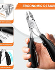 Toenail Clippers for Thick Toenails, DRMODE Heavy Duty Toe Nail Clippers for Thick Ingrown Nails for Seniors with Wide Opening, Professional Fingernail Clipper Nail Cutter Trimmer for Men with Catcher