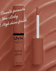 NYX PROFESSIONAL MAKEUP Butter Gloss, Non-Sticky Lip Gloss - Bit Of Honey (Peach Nude)