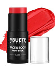 Red Face Body Painting Stick, Full-coverage Cream Professional Washable Face Paint for Halloween SFX Devil Clown Vampire Zombie Goth Cosplay Makeup for Adult Costume Party & Stage Performance