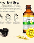 2PCS Natural Vitamin E Oil for Skin, 75,000 IU Ultra Concentrated Vitamin E Oil for Face, Hair and Scars, Moisturizing Dry Skin Oils, Promotes Skin Elasticity