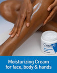 CeraVe Moisturizing Cream, Body and Face Moisturizer for Dry Skin, Body Cream with Hyaluronic Acid and Ceramides, Daily Moisturizer, Oil-Free, Fragrance Free, Non-Comedogenic, 19 Ounce
