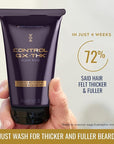 JUST FOR MEN Control GX + THK Thickening Beard Wash with Grey Reduction, Alpha Keratin Helps Beard Growth, Thickens Hair Up to 20%, Works with Every Hair Texture, 4 oz