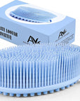 Avilana Silicone Body Scrubber – Gentle Shower Brush & Loofah Alternative- Food Grade & Lab Tested – Fast-Drying, Hygienic, BPA-Free Silicone Body Gentle Exfoliator (Blue, Massage)