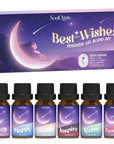 Essential Oil Blends, Essential Oils for Diffusers for Home, Best-Wishes Kit Scent Diffuser Oil, Use for Soap Candle Making- Sleep, Happy, Breathe, Inspire, Relax, Focus On