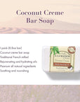 A LA MAISON Coconut Crème Bar Soap - Triple French Milled Natural Moisturizing Hand Soap Bar (1 Bar of Soap, 8.8 oz)