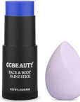 CCbeauty Blue Face Paint Stick,Face Painting Kit,Non Toxic SFX Makeup For Avatar Corpse Bride Halloween Costume Cosplay,Professional Body Paint Kit,Full Coverage Painting Foundation With Makeup Sponge