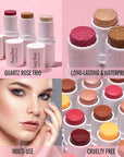 KIMUSE Multi Stick Trio Face Makeup, Cream Blush Stick for Cheeks & Lips, Contour Stick & Highlighter Makeup Sticks for All Skin