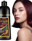 Dark Wine Red Hair Dye Shampoo 3 in 1 for Men Women, Natural Burgundy Hair Color Shampoo, Easy to Use for All Hair Types Para Canas 16.9 Fl Oz (Dark Wine Red)
