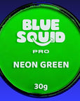 Blue Squid Face Paint Water Based Single Cake Professional Face Paint & Body Paint - Water Activated, Kids Adults Face Painting for Costume, Halloween Makeup, Cosplay - Neon Green Face Paint 30g
